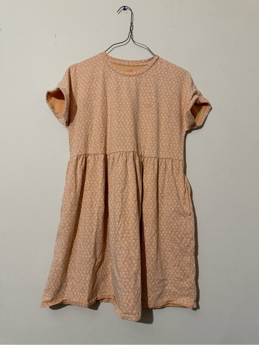 Vineyard Vines Peach Floral Short-Sleeve Casual Dress